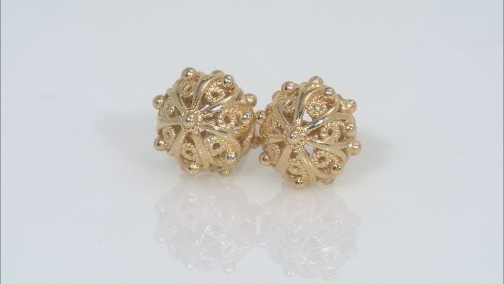 Sterling Silver, 18k Yellow Gold & Rose Gold Over Silver Set of 3 Stud Earrings Video Thumbnail