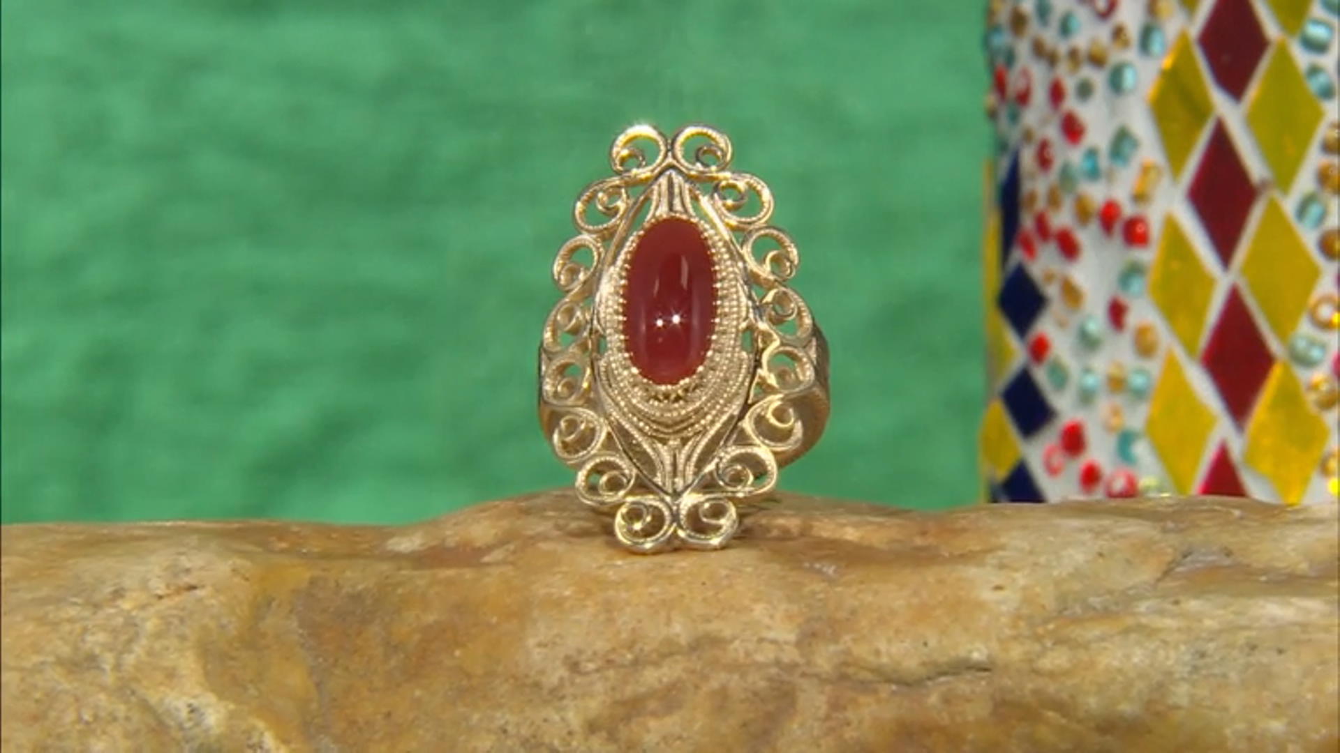 Carnelian 18k Yellow Gold Over Sterling Silver Ring Video Thumbnail