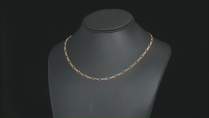 18k Yellow Gold Over Sterling Silver Figaro Chain Video Thumbnail