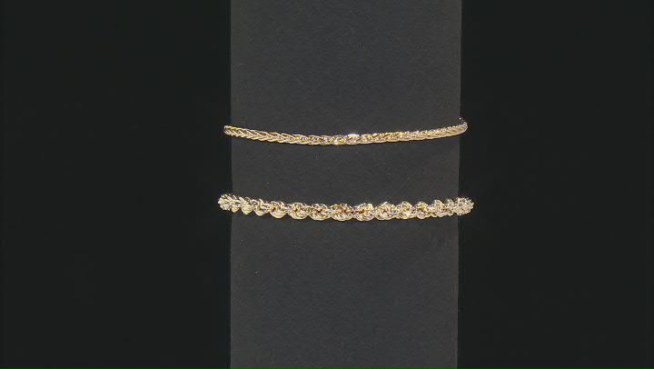 Artisan Collection of Turkey™ 18k Gold Over Sterling Silver Set of 2 Bracelets Video Thumbnail