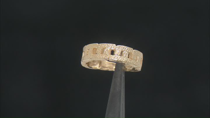 18K Yellow Gold Over Sterling Silver Interlocking Design Band Ring Video Thumbnail