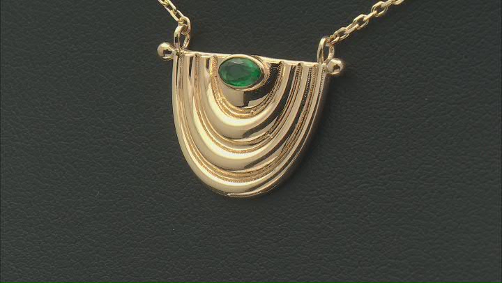 Green Crystal 18K Yellow Gold Over Sterling Silver Necklace Video Thumbnail