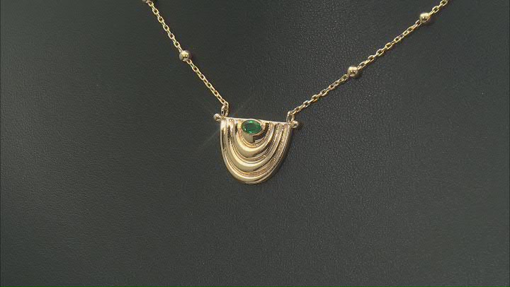 Green Crystal 18K Yellow Gold Over Sterling Silver Necklace Video Thumbnail