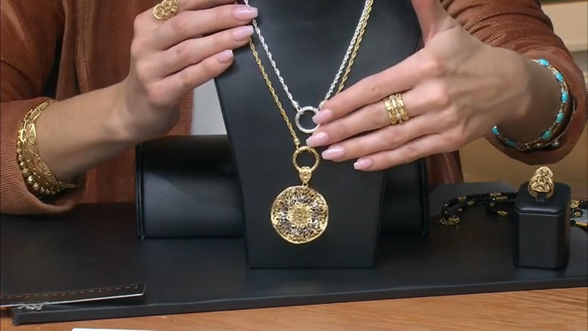 18K Yellow Gold Over Sterling Silver Chain Necklace Video Thumbnail