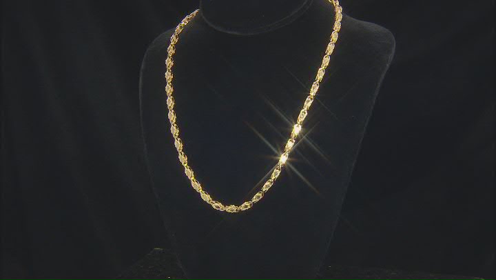 18K Yellow Gold Over Sterling Silver Turkish Chain Necklace Video Thumbnail