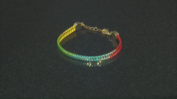 18K Gold Over Brass Multi-Color Cord Bracelet Video Thumbnail