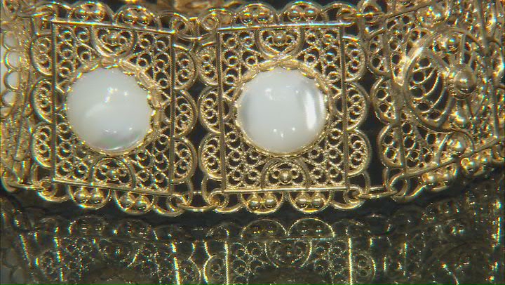 White Mother-of-Pearl 18K Yellow Gold Over Sterling Silver Bracelet Video Thumbnail