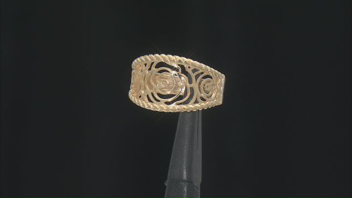18K Yellow Gold Over Sterling Silver Rose Ring Video Thumbnail