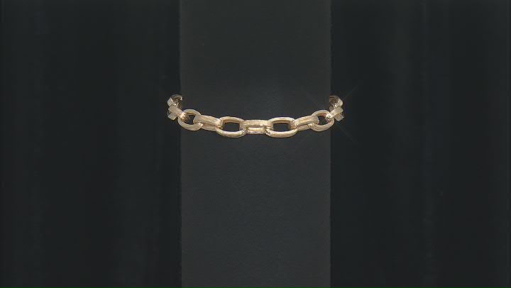 18K Yellow Gold Over Sterling Silver Oval Link Bracelet Video Thumbnail