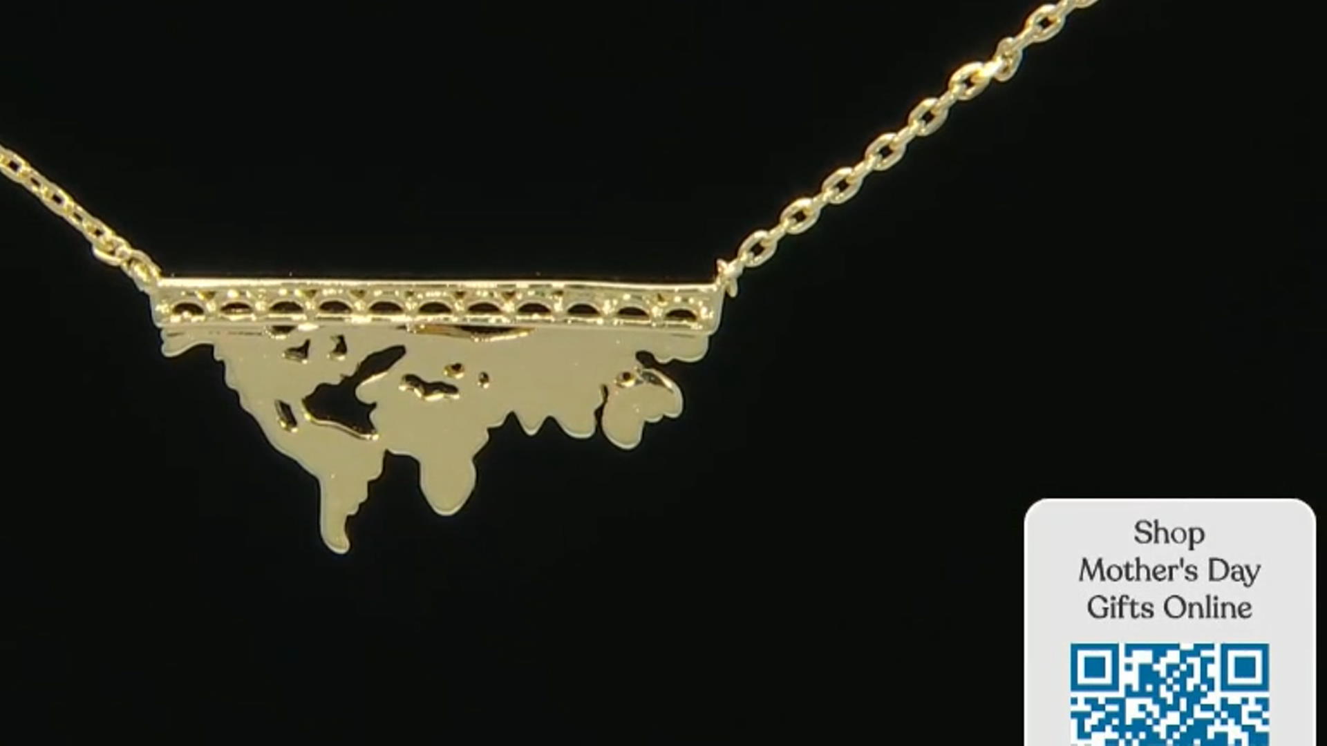 18k Gold Over Brass Globe Cutout Necklace Video Thumbnail