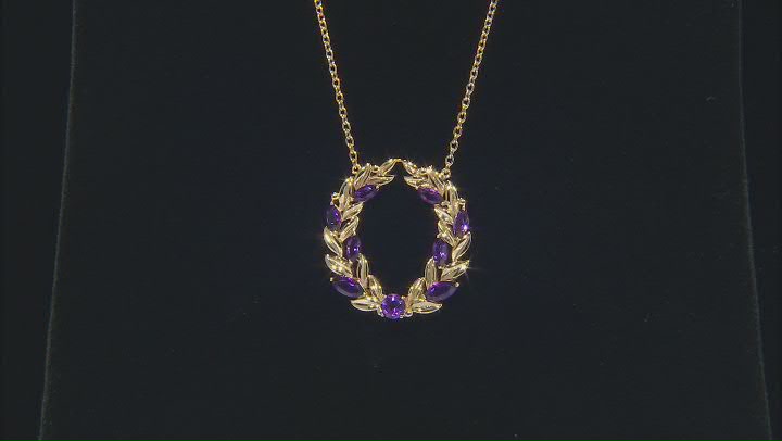 Purple African Amethyst 18k Yellow Gold Over Sterling Silver Pendant With Chain1.27ctw Video Thumbnail