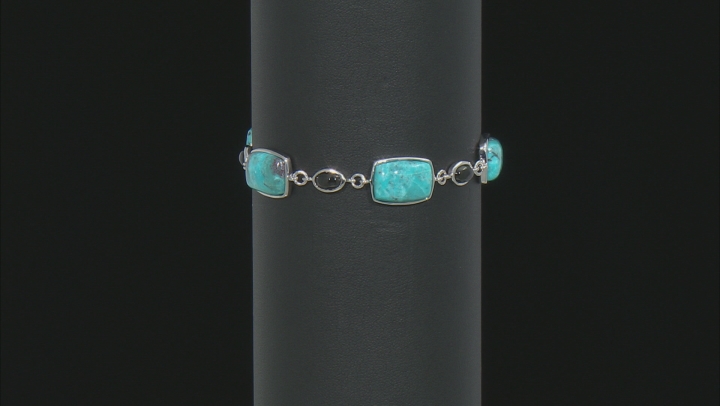 Blue Turquoise Sterling Silver Toggle Bracelet 1.50ctw Video Thumbnail