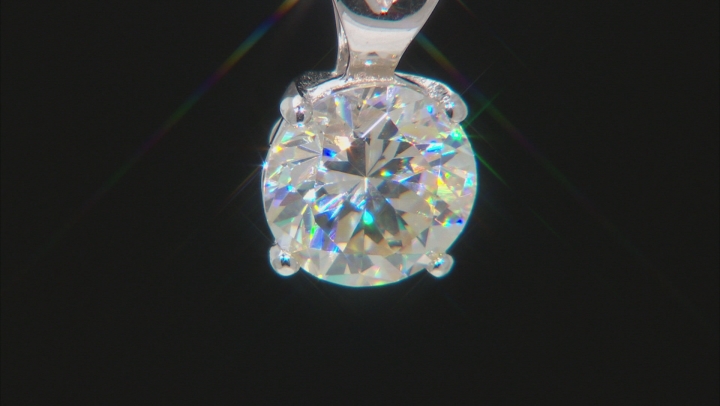 White Strontium Titanate Rhodium Over Silver Pendant With Chain 3.00ct Video Thumbnail