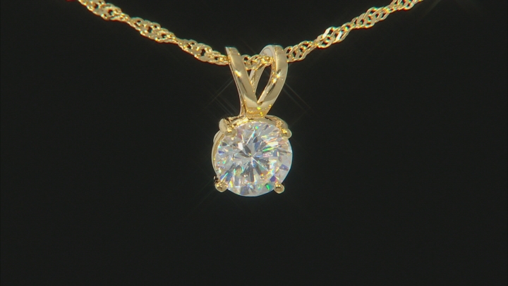 Strontium Titanate 18k Yellow Gold Over Silver Pendant With Chain 3.00ct Video Thumbnail