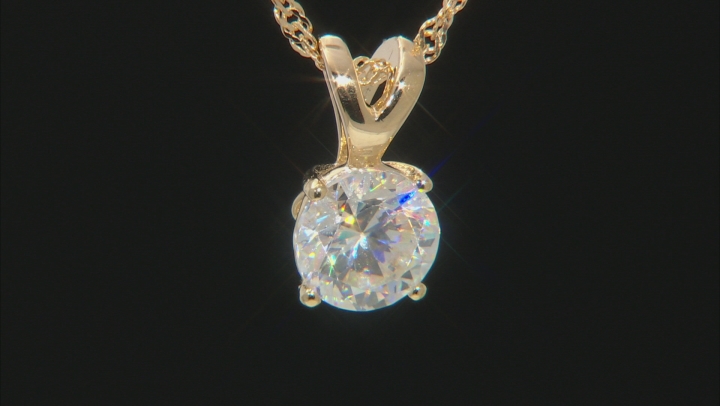 Fabulite Strontium Titanate 18k Yellow Gold Over Silver Pendant With Chain 3.00ct Video Thumbnail