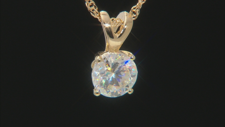 Strontium Titanate 18k Yellow Gold Over Silver Pendant With Chain 3.00ct Video Thumbnail