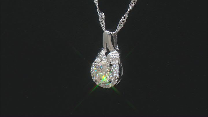 Strontium Titanate Rhodium Over Sterling Silver Pendant With Chain 1.23ctw Video Thumbnail