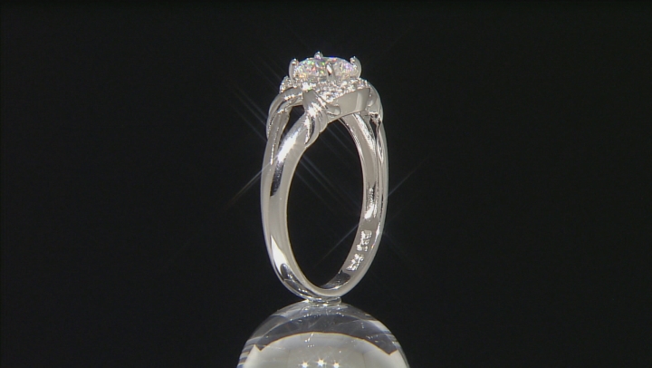 White Strontium Titanate And White Zircon Rhodium Over Sterling Silver Ring 1.37ctw Video Thumbnail