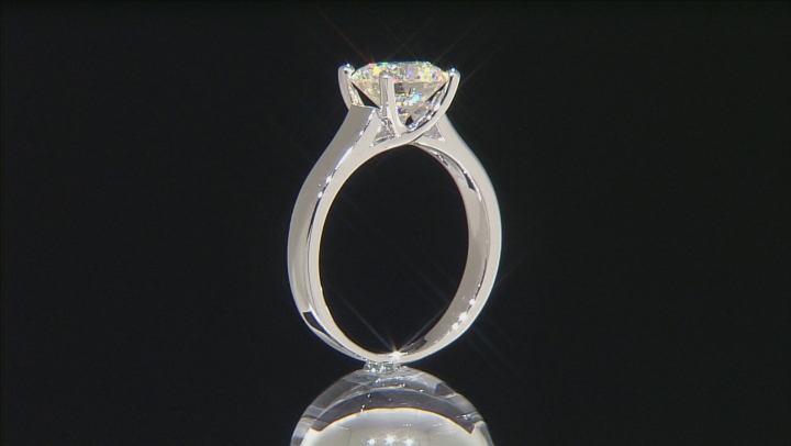 White Fabulite Strontium Titanate Rhodium Over Sterling Silver Solitaire Ring 2.55ct Video Thumbnail