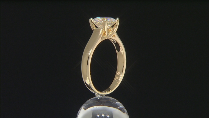 White Strontium Titanate 18k Yellow Gold Over Silver Ring 2.55ct Video Thumbnail
