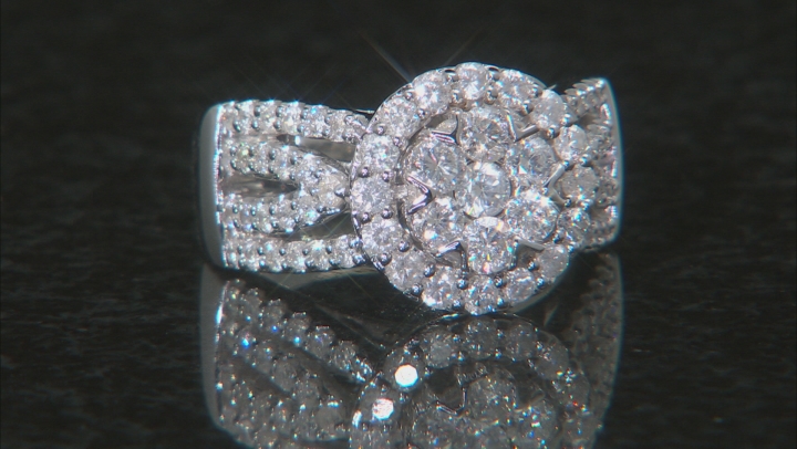 White Diamond 10K White Gold Ring 2.00ctw Video Thumbnail