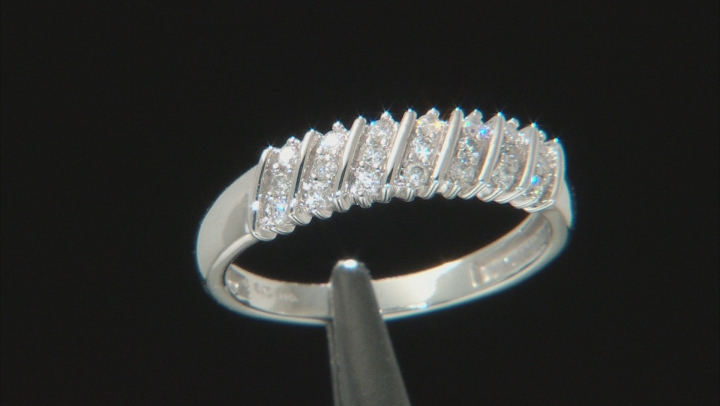 White Diamond 10K White Gold Band Ring 0.20ctw
