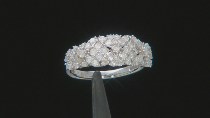 White Diamond 10k White Gold Ring 1.00ctw Video Thumbnail