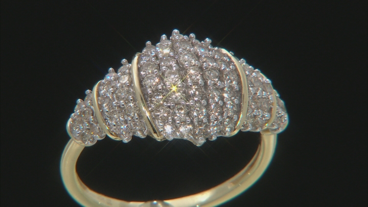 Candlelight Diamonds™ 10k Yellow Gold Cluster Ring 1.00ctw Video Thumbnail