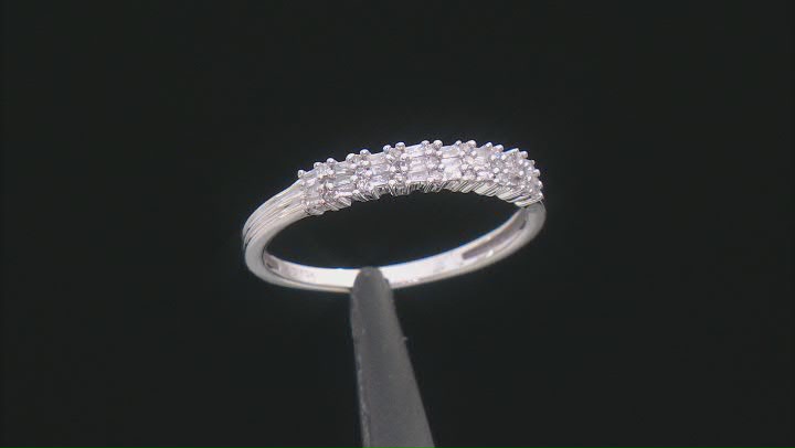 White Diamond 10k White Gold Band Ring 0.20ctw Video Thumbnail