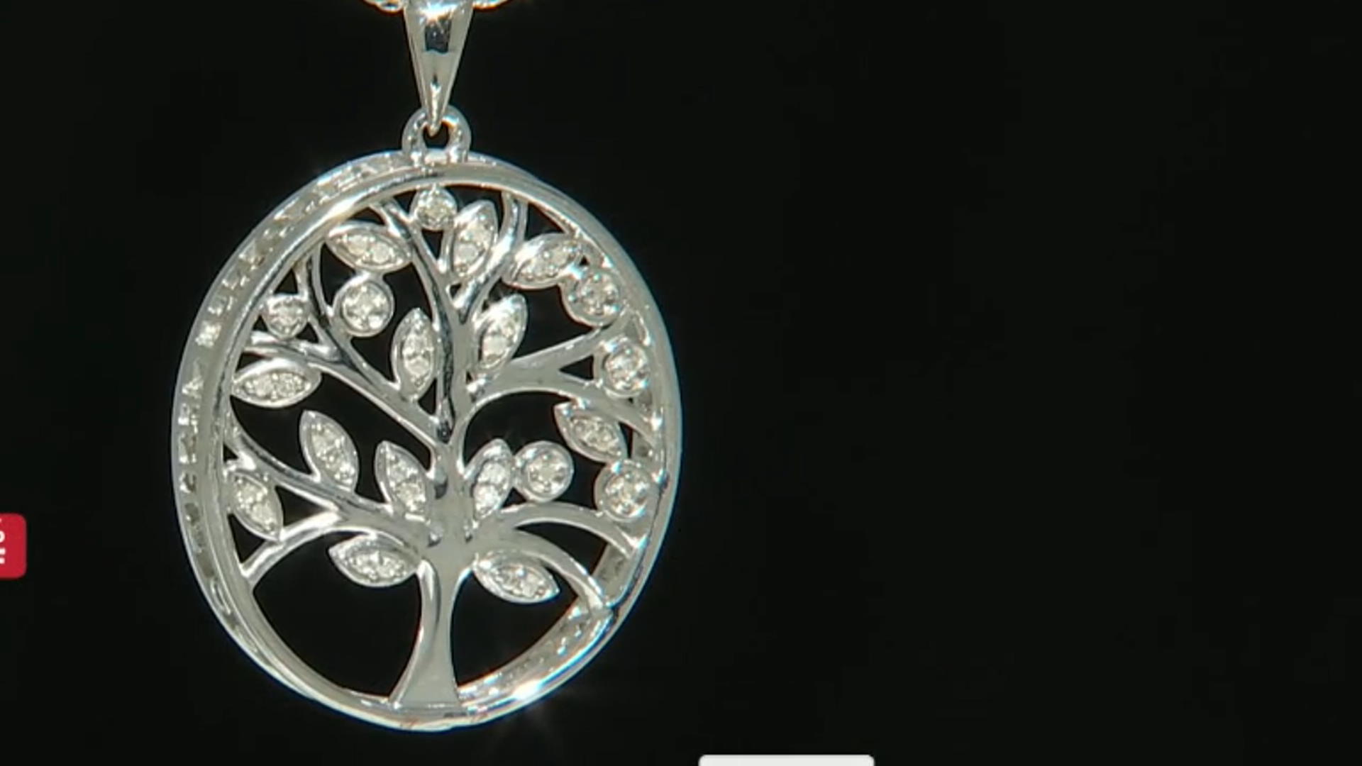 White Diamond Rhodium Over Sterling Silver Tree Pendant With 18" Rope Chain 0.10ctw Video Thumbnail