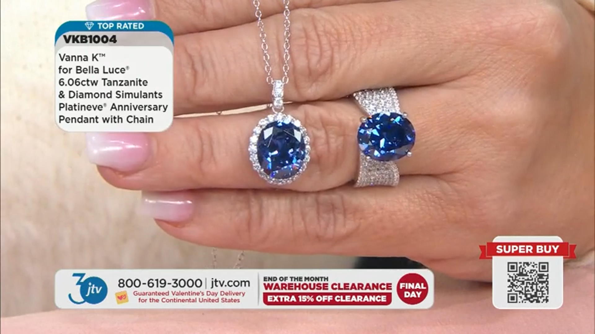 Blue And White Cubic Zirconia Platineve Anniversary Pendant With Chain 6.06ctw Video Thumbnail
