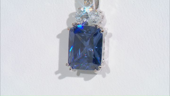 Blue And White Cubic Zirconia Platineve Pendant With Chain 5.81ctw Video Thumbnail