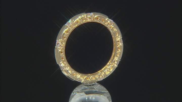 White Cubic Zirconia 18k Yellow Gold Over Sterling Silver Ring. 1.56ctw Video Thumbnail