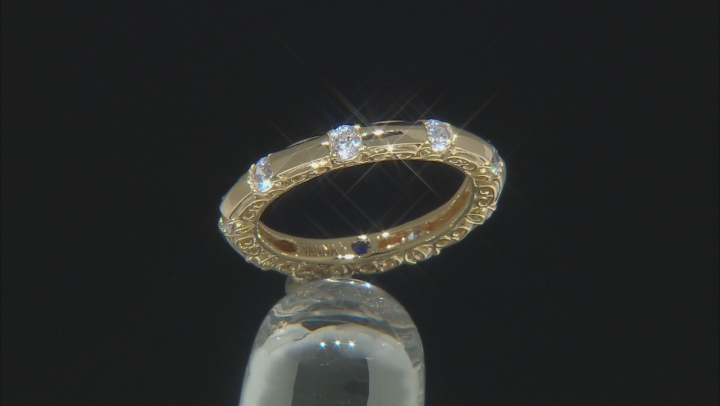 White Cubic Zirconia 18k Yellow Gold Over Sterling Silver Ring. 1.56ctw Video Thumbnail