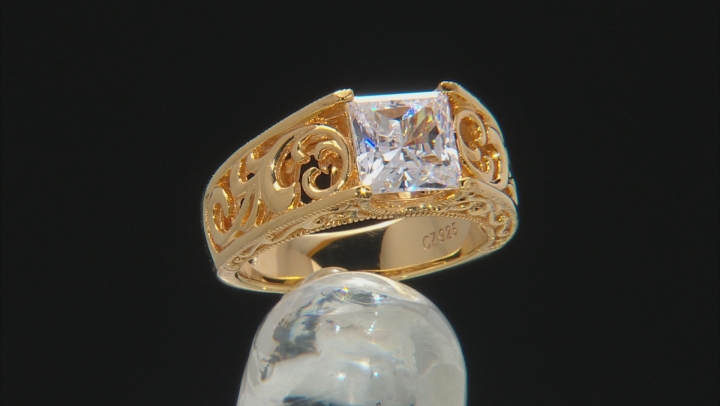 Cubic Zirconia 18k Yellow Gold Over Sterling Silver Ring 2.79ctw Video Thumbnail