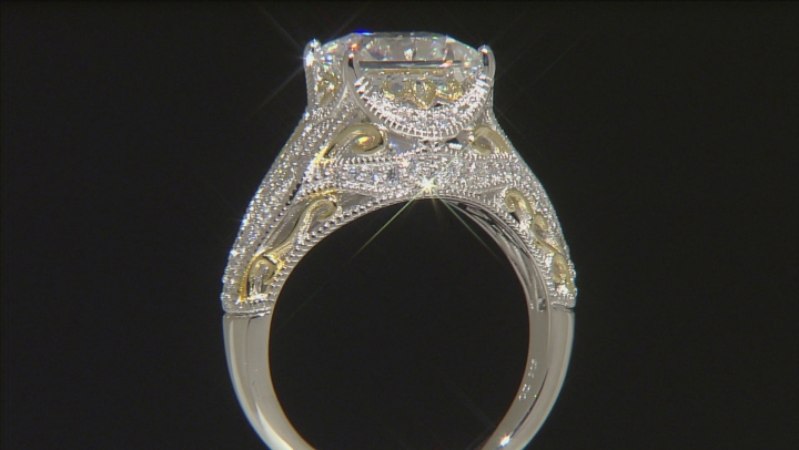 Cubic Zirconia Platineve And 18k Yellow Gold Over Silver Ring 5.96ctw Video Thumbnail