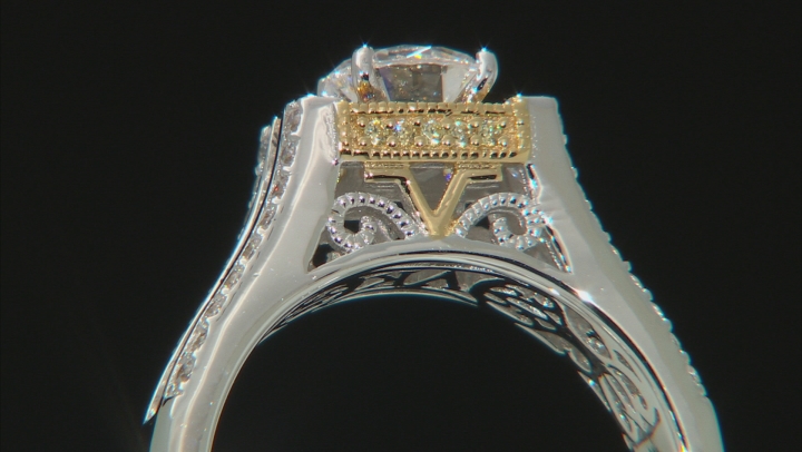 White Cubic Zirconia Platineve And 18k Yg Over Sterling Silver Ring 3.56ctw Video Thumbnail