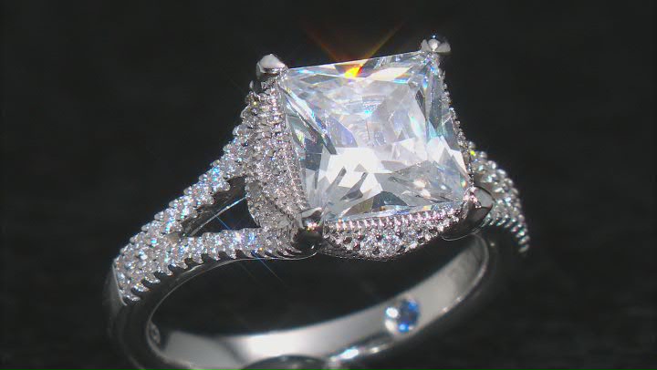 White Cubic Zirconia Platineve Ring 6.32ctw Video Thumbnail