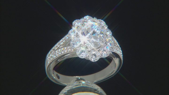 White Cubic Zirconia Platineve Ring 4.28CTW Video Thumbnail