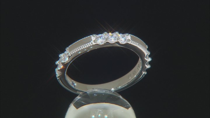White Cubic Zirconia Platineve Band Ring 0.97ctw Video Thumbnail