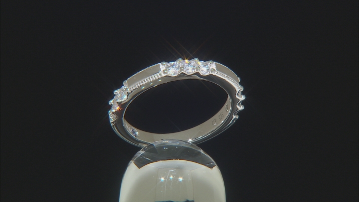 White Cubic Zirconia Platineve Band Ring 0.97ctw Video Thumbnail