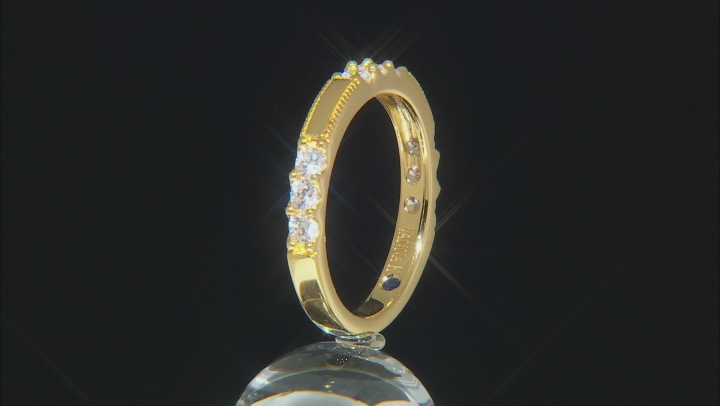 White Cubic Zirconia 18K Yellow Gold Over Sterling Silver Band Ring 0.97ctw Video Thumbnail