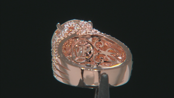 Champagne And White Cubic Zirconia 18k Rose Gold Over Sterling Silver Ring 12.40ctw Video Thumbnail