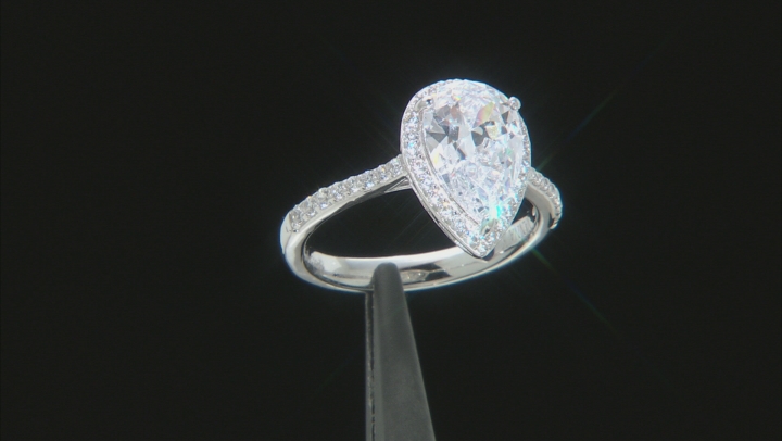 White Cubic Zirconia Platineve Ring 5.26ctw Video Thumbnail