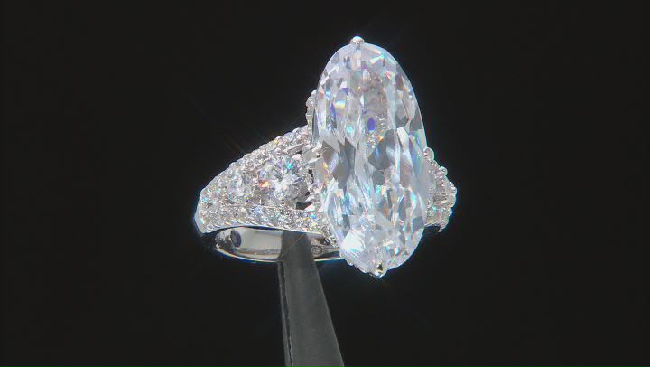 White Cubic Zirconia Platineve Ring 11.75ctw Video Thumbnail