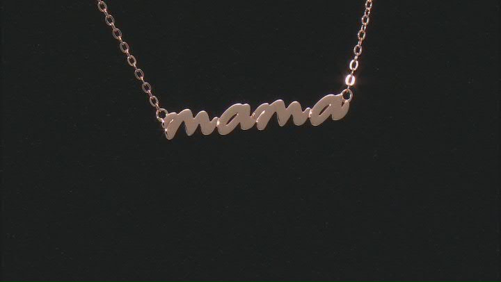 18k Rose Gold Over Sterling Silver "Mama" Necklace Video Thumbnail