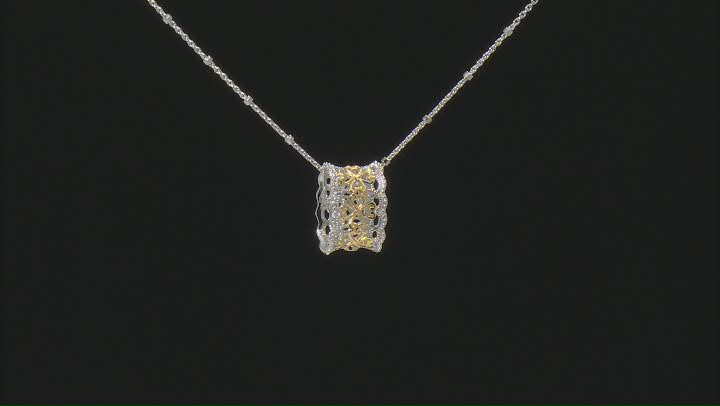 Platineve® and 18K Yellow Gold Over Sterling Silver Pendant With Chain Video Thumbnail