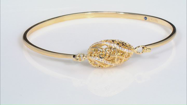 White Cubic Zirconia 18k Yellow Gold Over Sterling Silver Bracelet Video Thumbnail