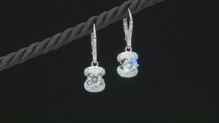 Cubic Zirconia Platineve Pendant with Chain and Earrings Set. 7.13ctw Video Thumbnail