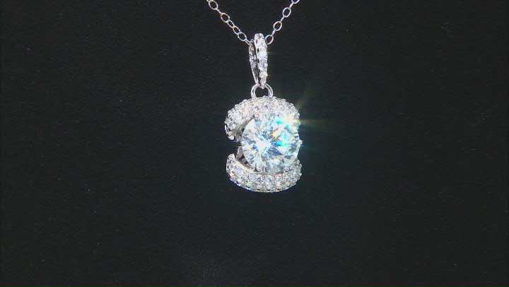 Cubic Zirconia Platineve Pendant with Chain and Earrings Set. 7.13ctw Video Thumbnail
